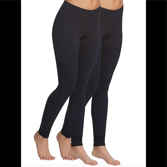NWT 2 PACK ! Velvety soft black leggings women's size Medium - Picture 2 of 5